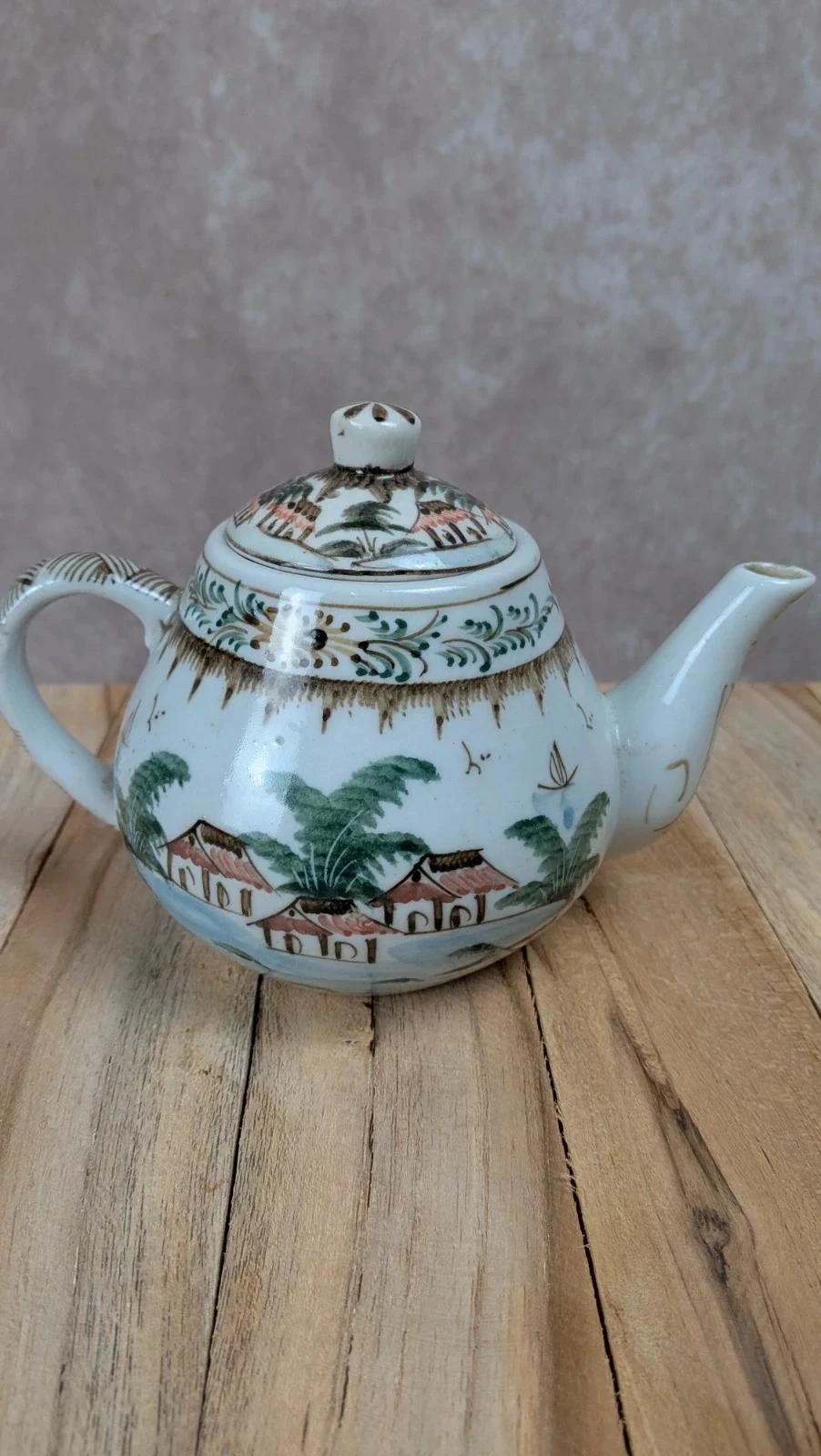 Petite théière vietnamienne peinte main décor paysage traditionnel – photo 6